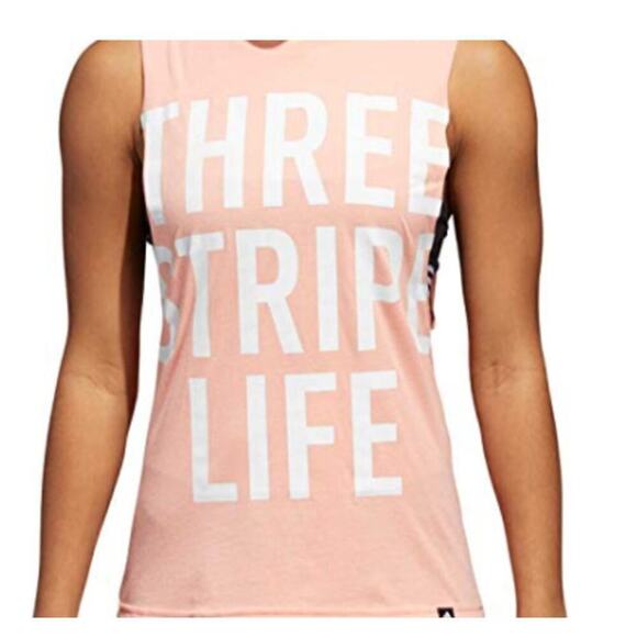 Adidas Three Stripes Life Muscle Tank Peach Size XS - Picture 1 of 8